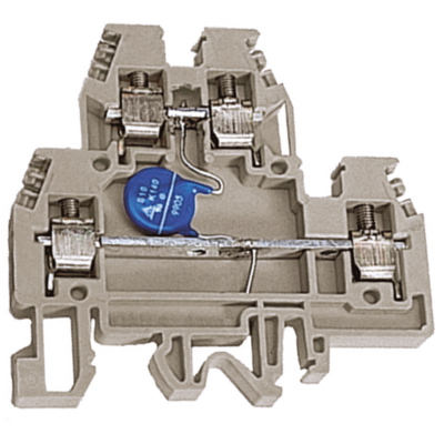 DKC ZDSV024GR DAS.4/V24GR, 2х уровневый проходной зажим серый 4 кв.мм с варистором между уровнями 24 В