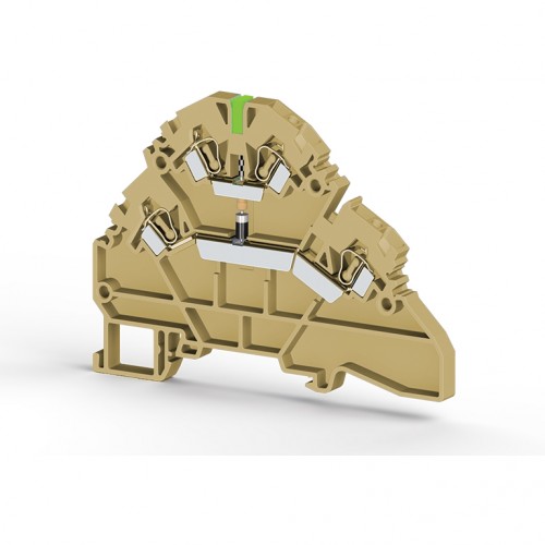 KLEMSAN 316320 Клеммник 2-х ярусный пружинный, 2,5 мм.кв., с индикацией 24 VDC, (бежевый); YBK2,5-2 FLD 24VDC