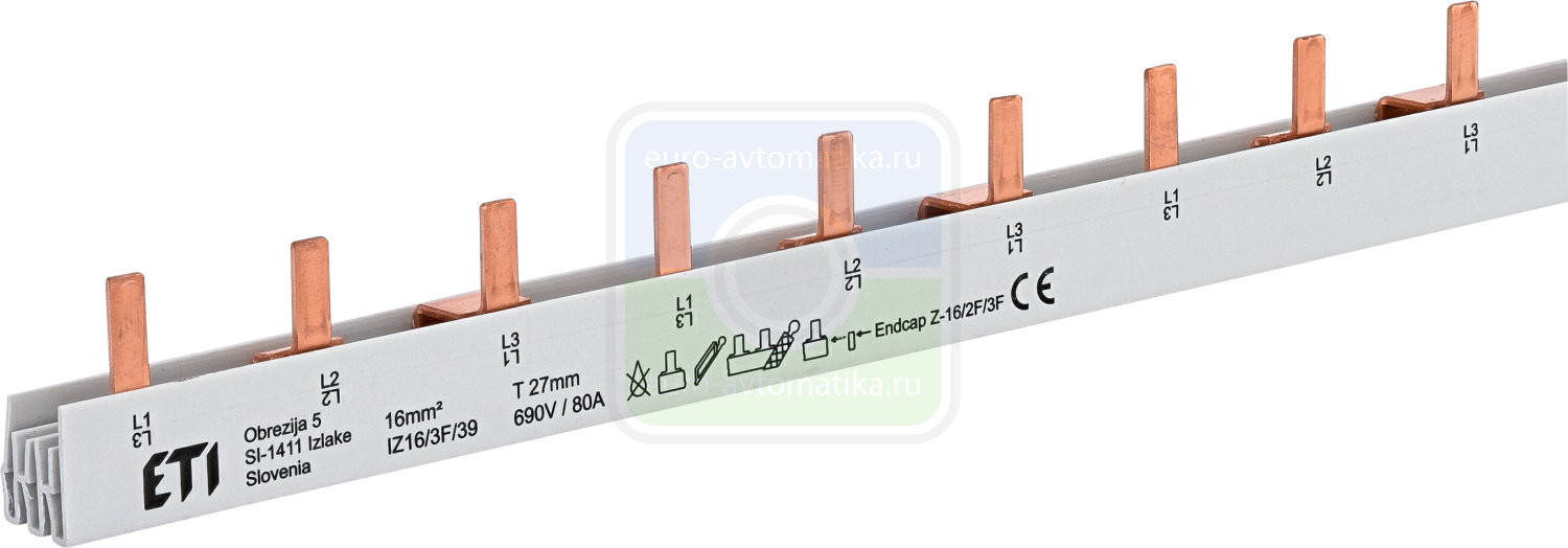 ETI 2921264 Шина питания IZS 16/3F/30 (16мм2, 3P, 1.05м, Pin, 30mod.)