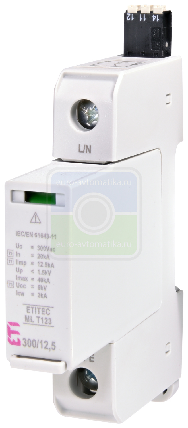 ETI 2440662 Ограничитель перенапряжения ETITEC ML T123 300/12,5 (1+0, 1p, TNC) RC
