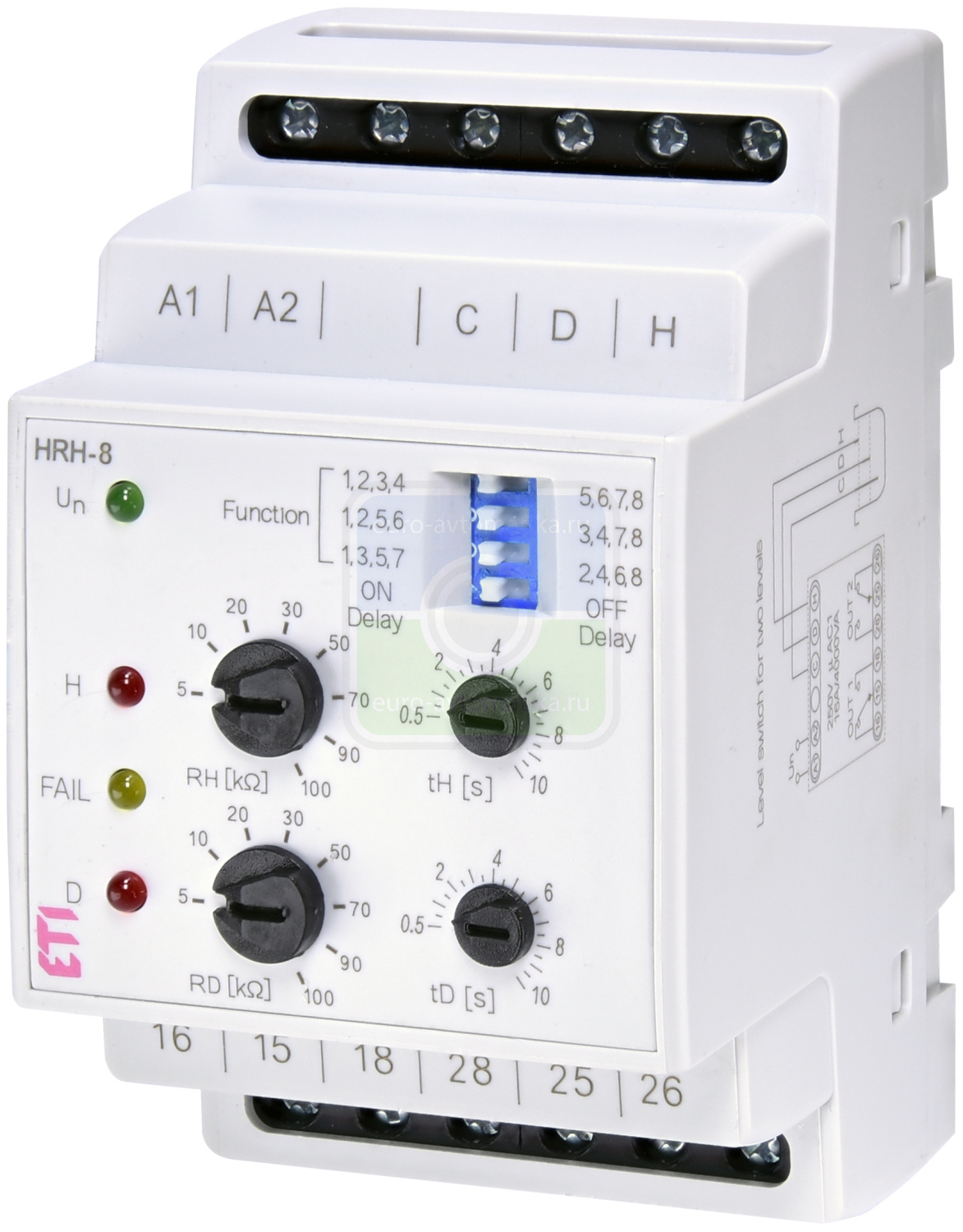 ETI 2470293 Реле контроля уровня жидкости HRH-8 230V (2x16A_AC1)