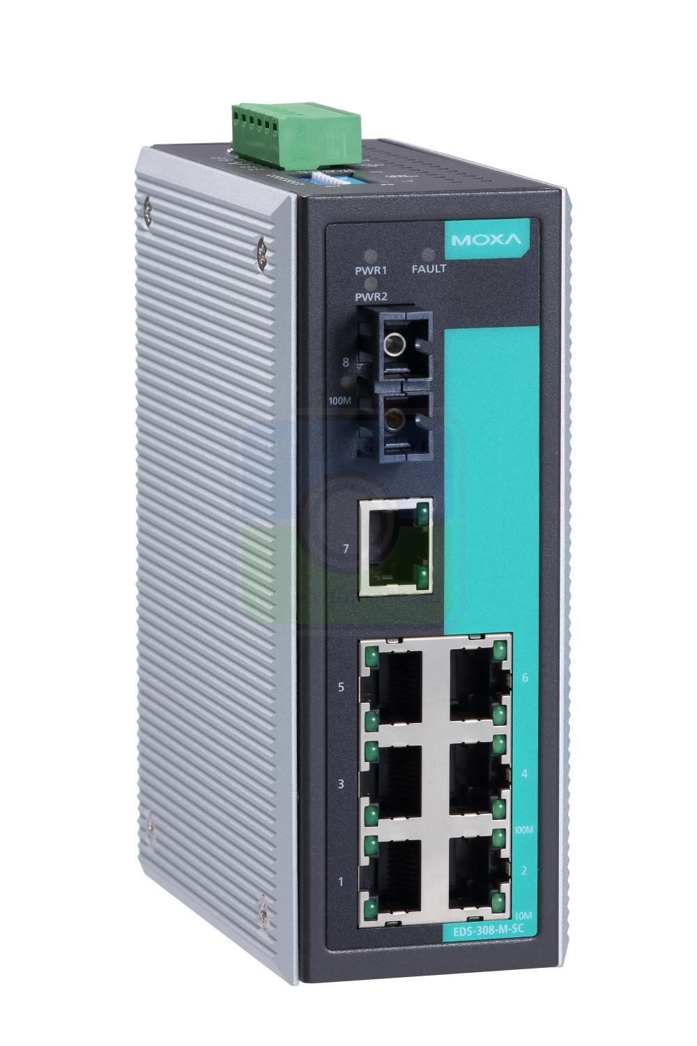 MOXA Коммутатор EDS-308-M-SC-T Ethernet switch,with 7 10/100 BaseTx ports,1 multi mode 100Fx,t:-40/+75C