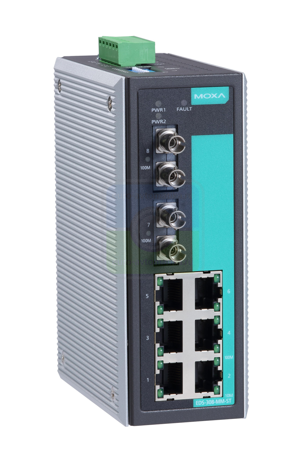 MOXA Коммутатор EDS-308-MM-ST Ethernet Server 6 10/100BaseTx ports,2 multi mode(2Km) 100Fx port
