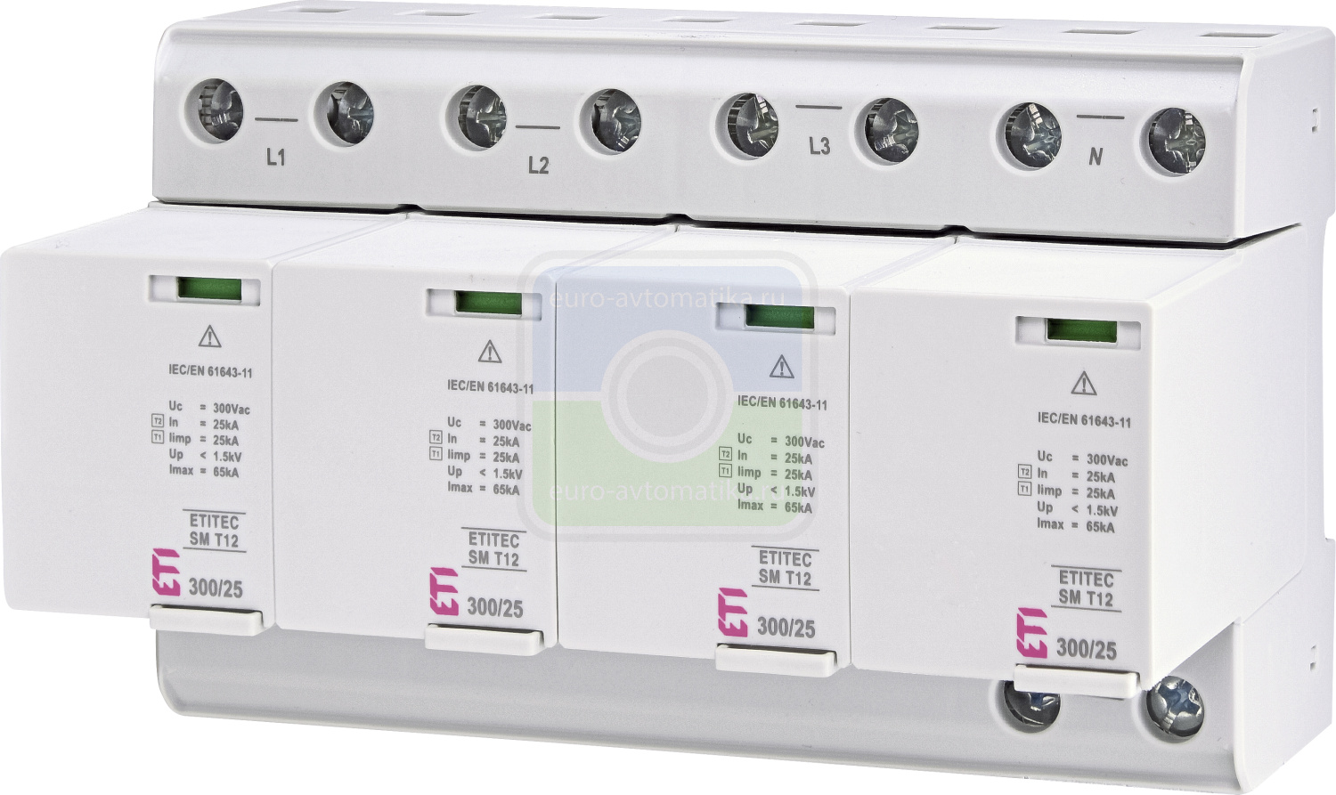 ETI 2440572 Ограничитель перенапряжения ETITEC SM T12 300/25 (4+0, 8p, TNC-S)