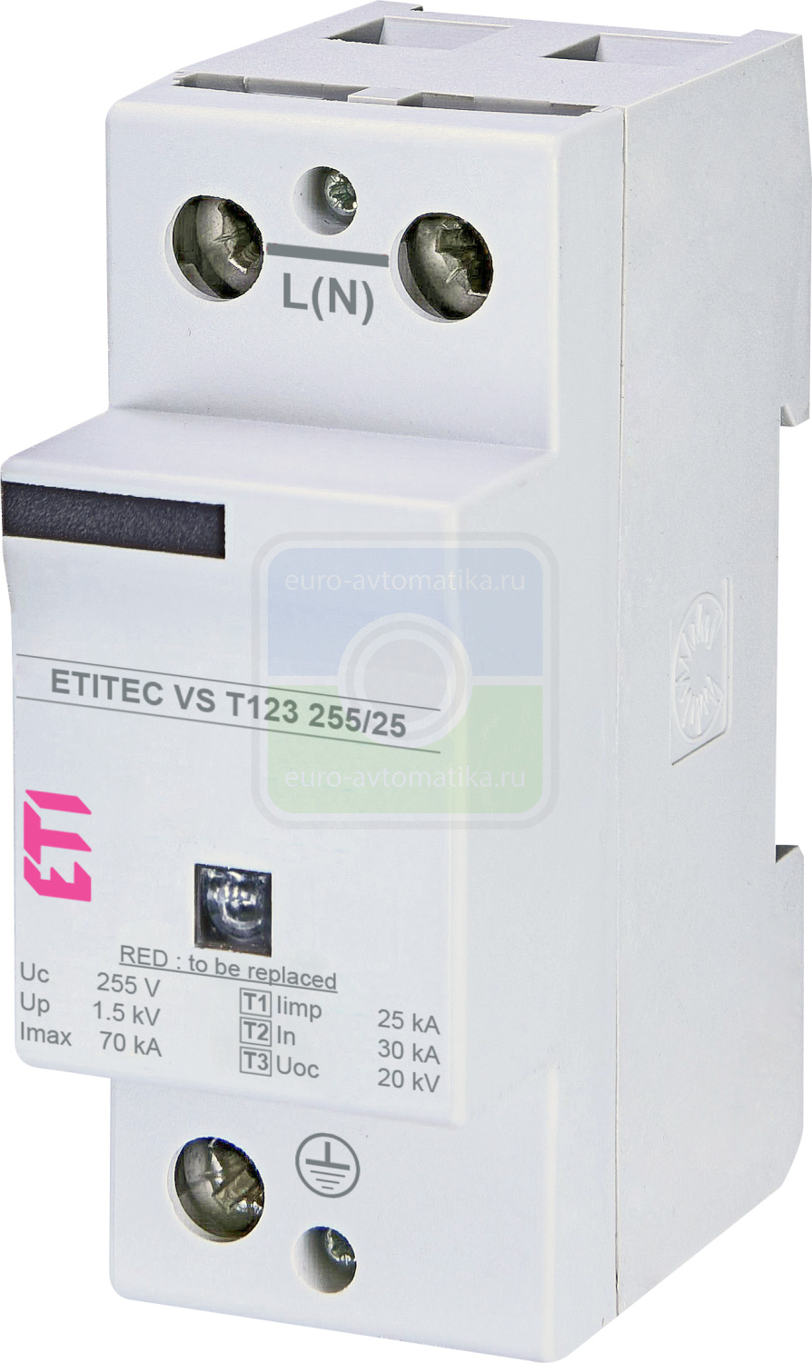 ETI 2442932 Ограничитель перенапряжения ETITEC VS T123 255/25 (1+0) RC