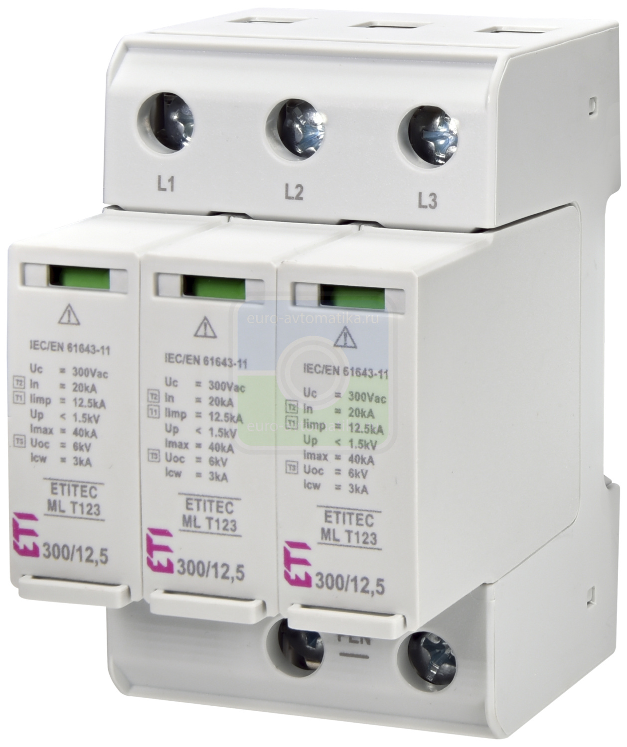 ETI 2440665 Ограничитель перенапряжения ETITEC ML T123 300/12,5 (3+0, 3p, TNC)