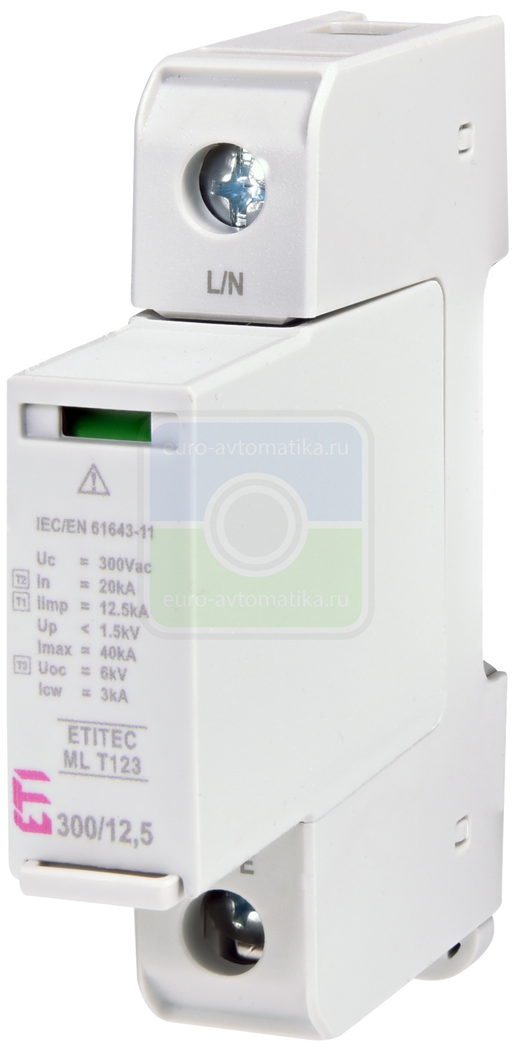 ETI 2440661 Ограничитель перенапряжения ETITEC ML T123 300/12,5 (1+0, 1p, TNC)
