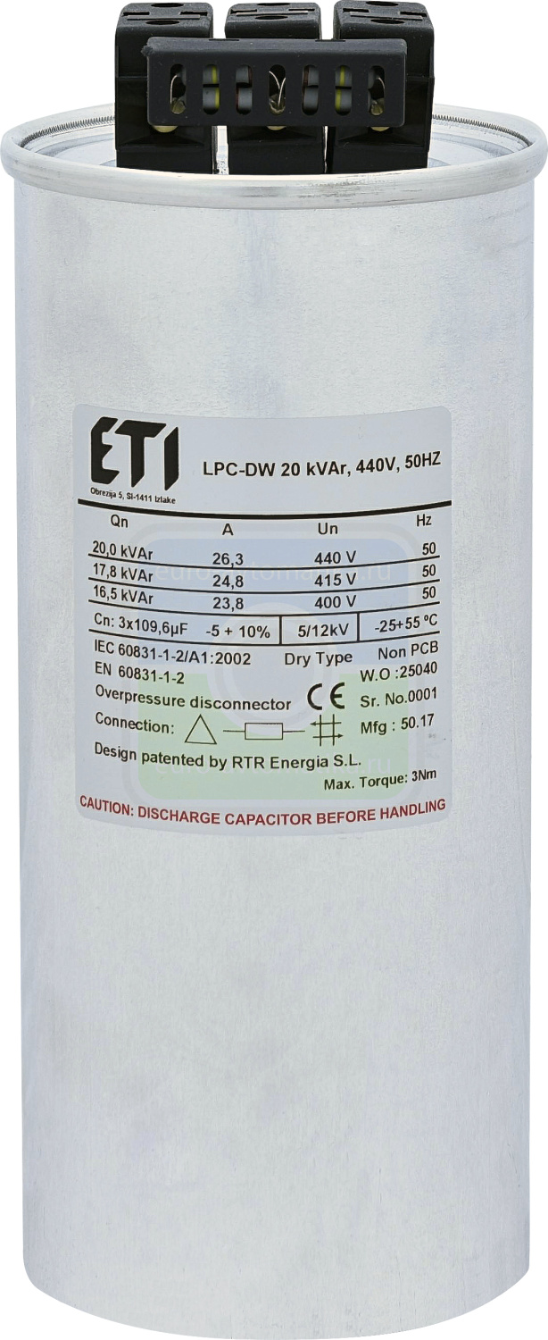 ETI 4656862 Конденсаторная батарея LPC-DW_440V 20 kVAr