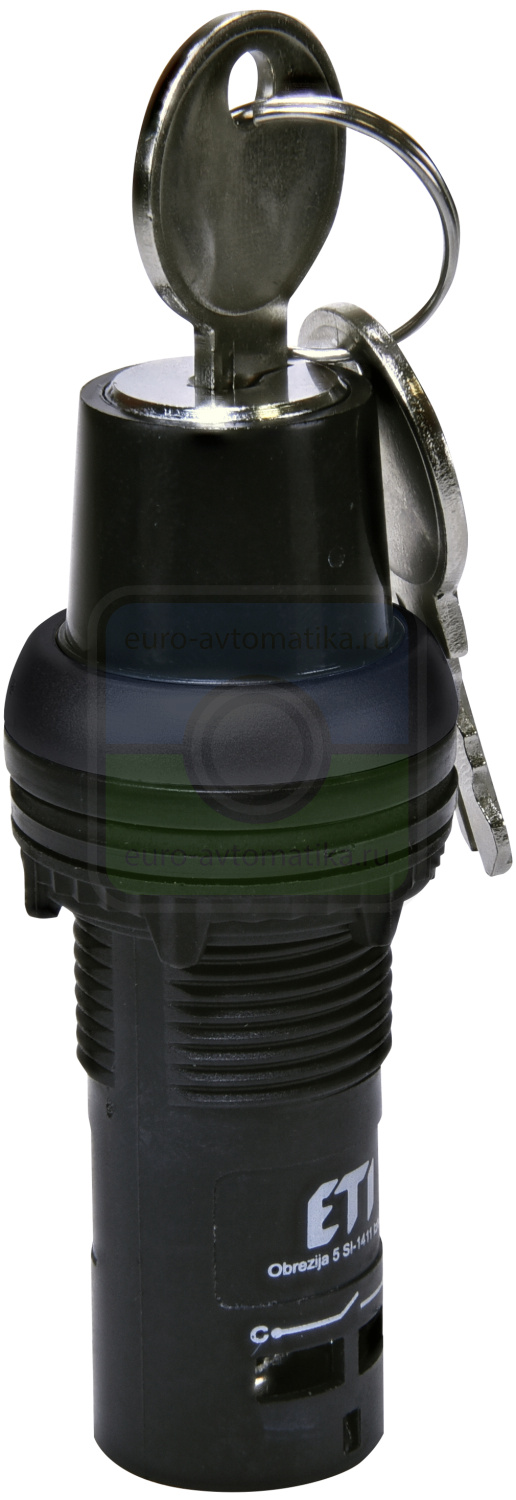 ETI 4771647 Выкл. поворотн. монобл. ECK2-N30-10 (1NO, 2-х поз., с фикс. 0-1, 30°, черн., с ключом)