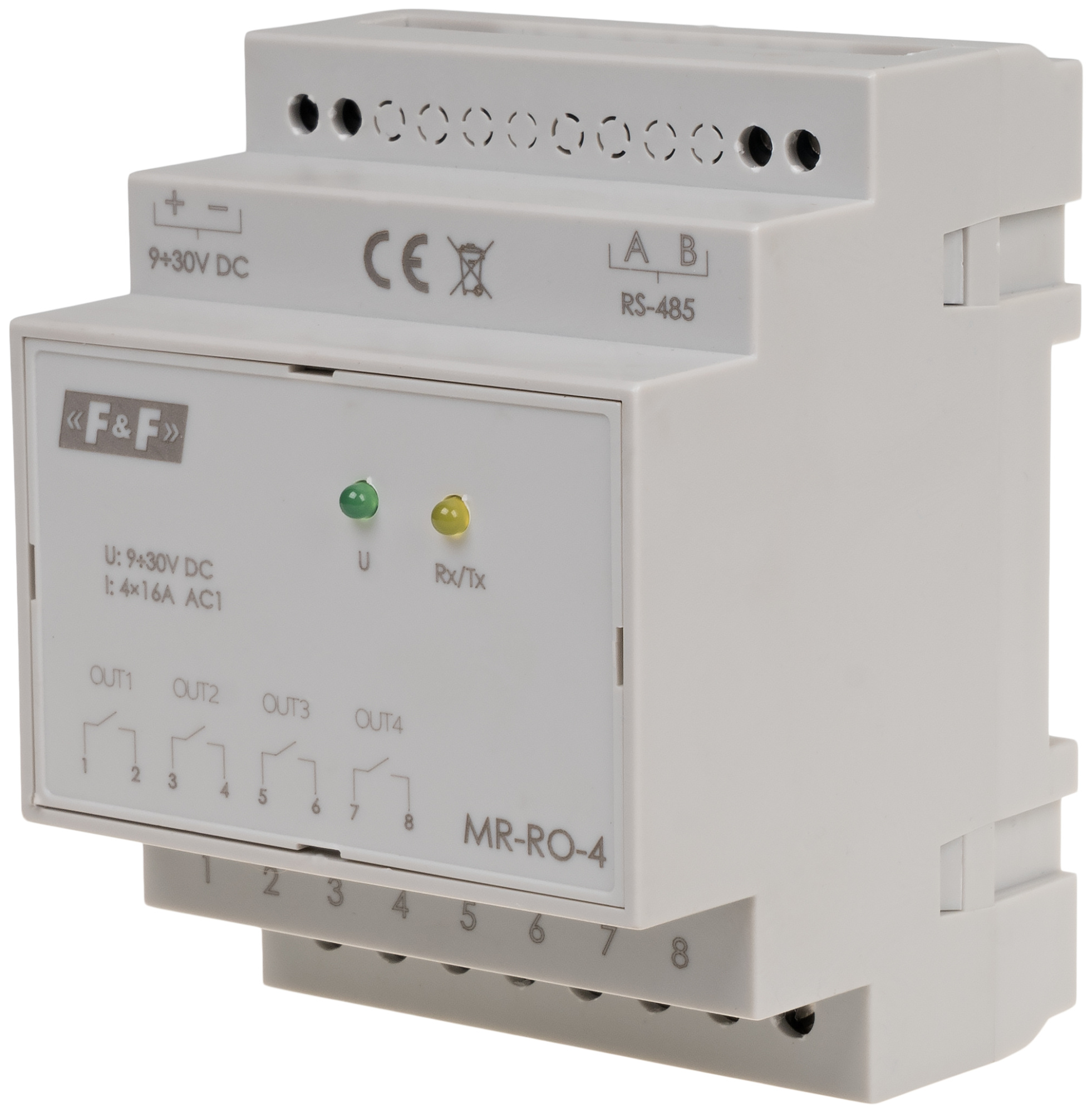 FIF EA12.003.013 MR-RO-4 Модуль расширения релейных выходов, RS-485, Modbus RTU, 4 модуля, установка на DIN-рейку