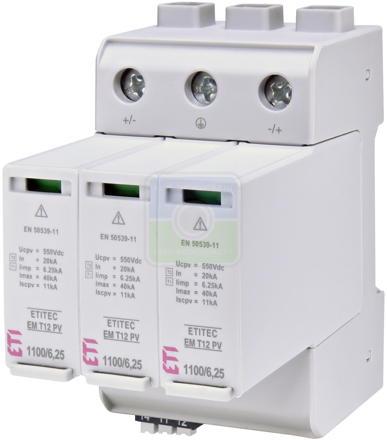 ETI 2440581 Ограничитель перенапряжения ETITEC EM T12 PV 1100/6,25 Y RC (для PV систем)