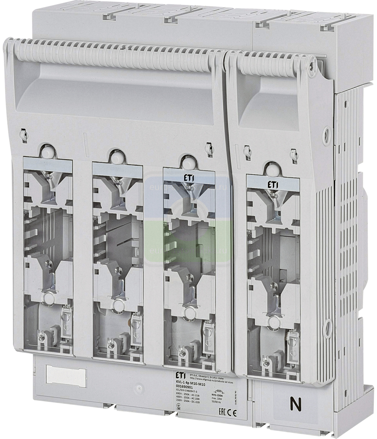 ETI 1690901 Разъединитель KVL 1 4P 250A (Клеммы M10-M10)