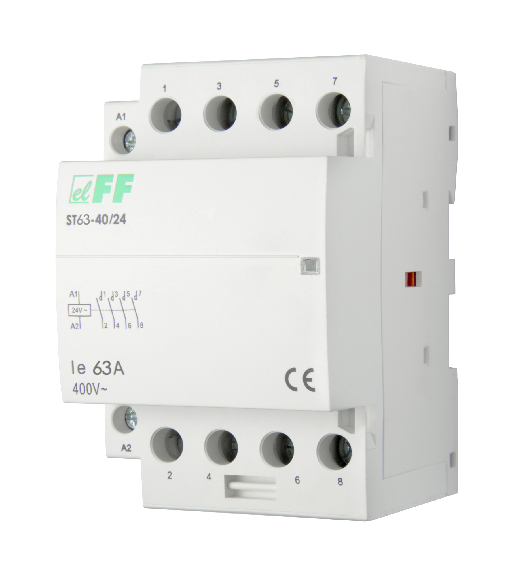 FIF EA13.001.012 ST63-40/24 Контакт 4NO, потребляемая мощность 6,4Вт, 3 модуля, монтаж на DIN-рейке