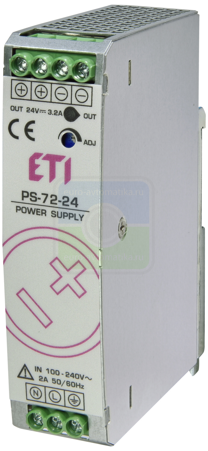 ETI 4656681 Блок питания PS-72-24 (Вход: 100-240V AC/140-340V DC; Выход: 24-28V DC/75W/3A)