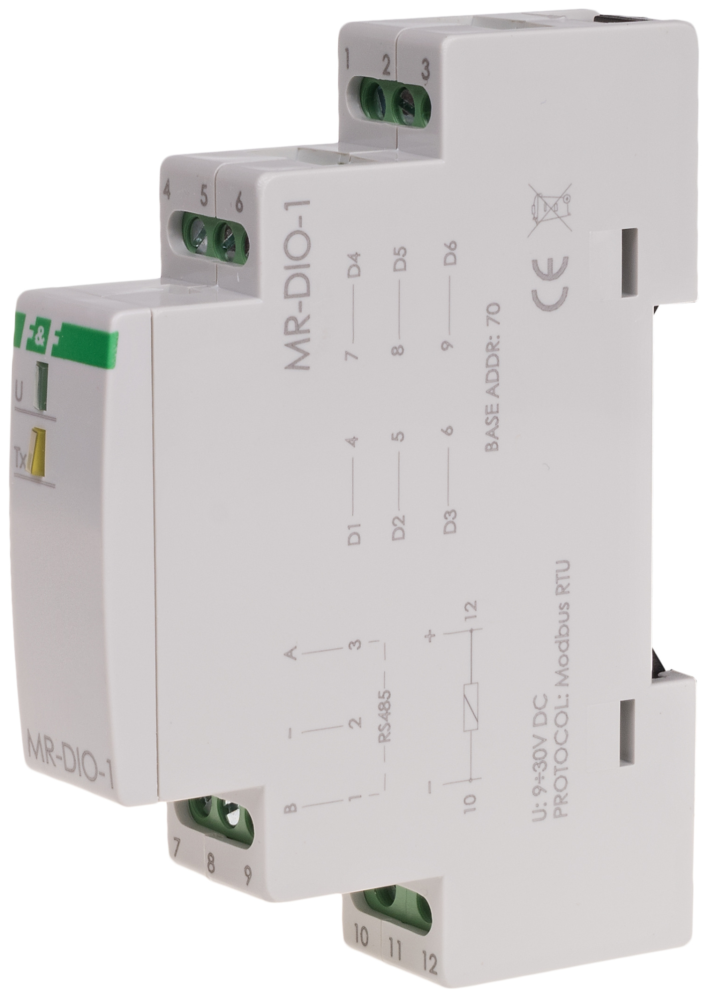 FIF EA12.003.009 MR-DIO-1 Модуль расширения цифровых входов/выходов, 6 DI/DO, RS-485, Modbus RTU, 1 модуль, установка на DIN-рейку