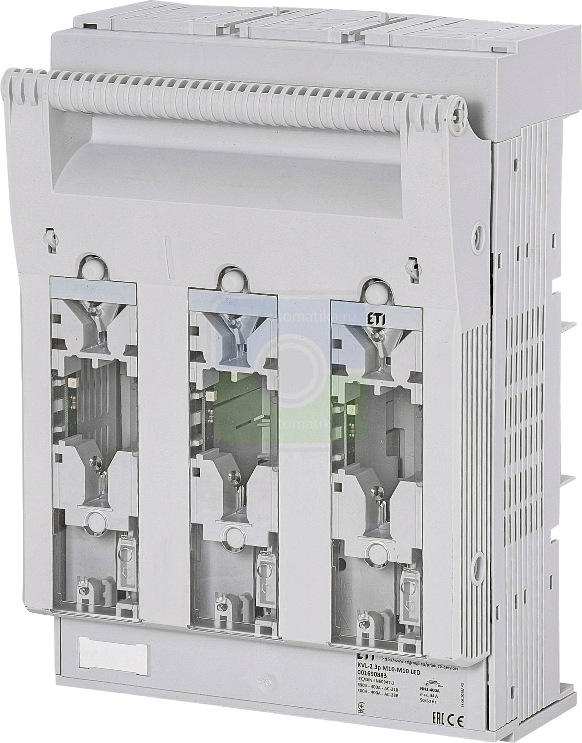 ETI 1690883 Разъединитель KVL 2 3P 400A (Клеммы M10-M10, LED индикация)