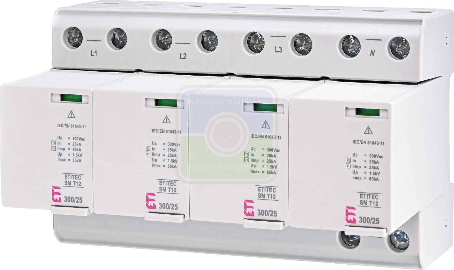 ETI 2440573 Ограничитель перенапряжения ETITEC SM T12 300/25 (4+0, 8p, TNC-S) RC