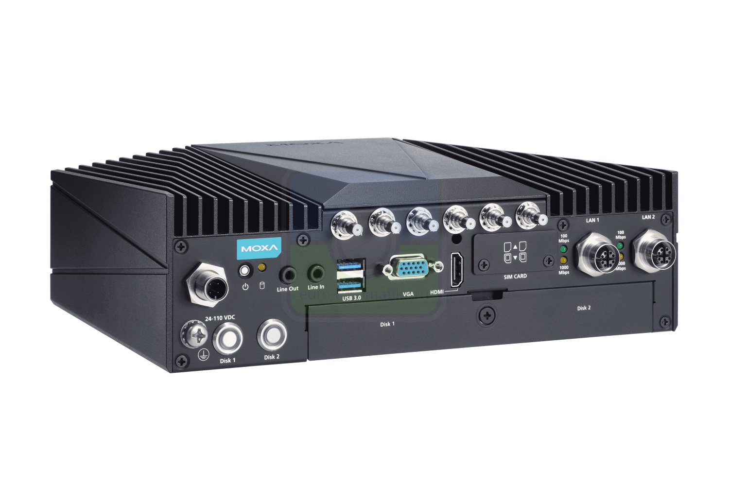 MOXA Компьютер V2406C-KL1-CT-T x86 Computers. Intel 7th Celeron 3965U. 2GbE, 4COM, 6DI/2DO, HDMI/VGA, mSATA, Dual 2.5" SSD/HDD slots, 2mPCIe, 4USB. QMA conn. 24-110VDC with isolation. t: -40/70 W/ Coating