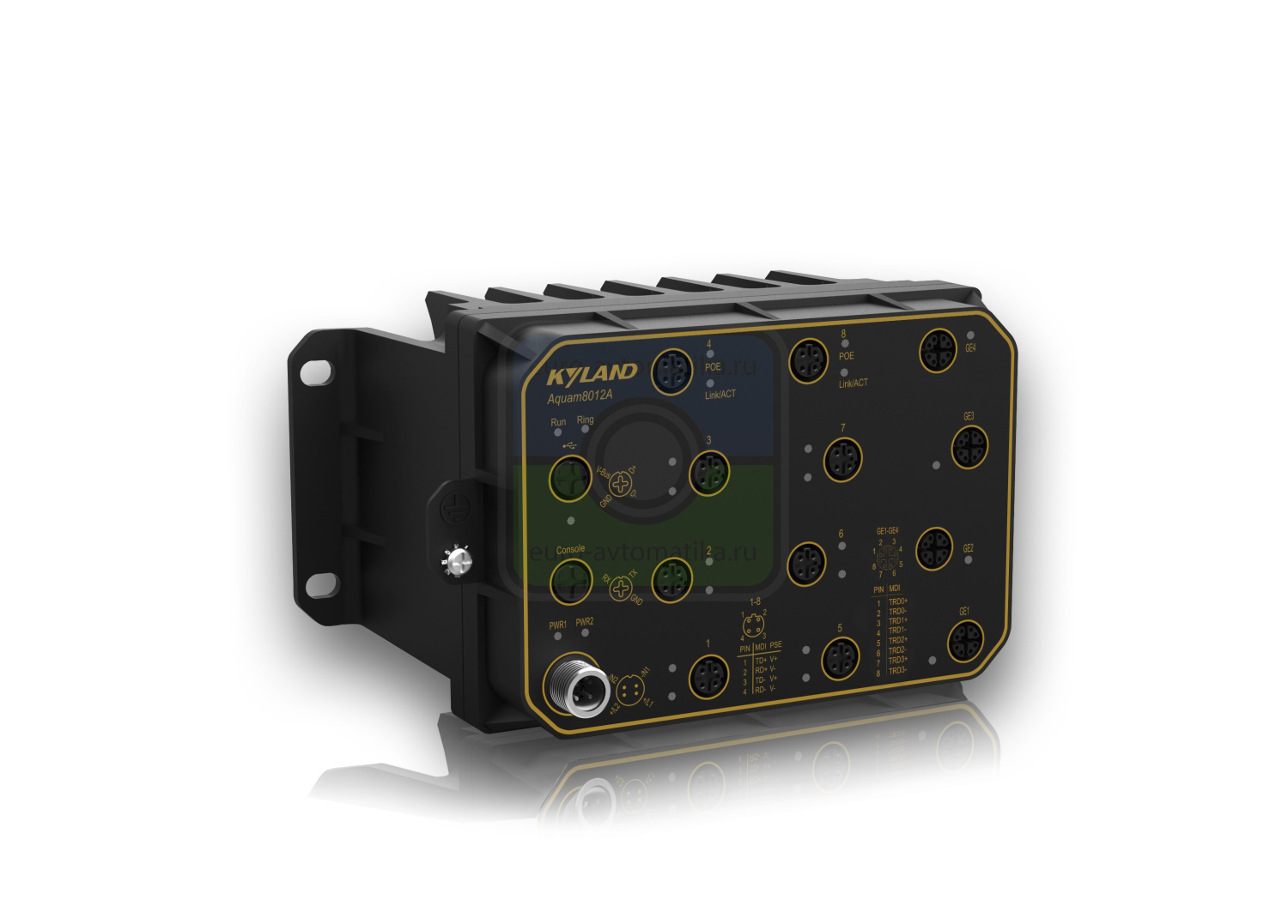 Kyland Коммутатор Aquam8012A-4GE8T-L13-L13 302242620 4 10/100/1000Base-TX ports, 8 10/100Base-TX ports, 24VDC(16.8-30VDC) dual redundant power inputs