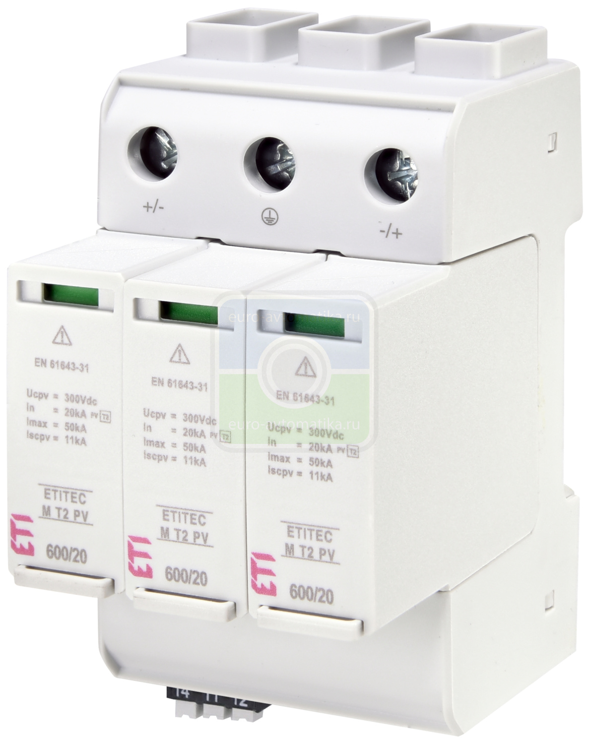 ETI 2440736 Ограничитель перенапряжения ETITEC M T2 PV 600/20 Y RC (для PV систем)