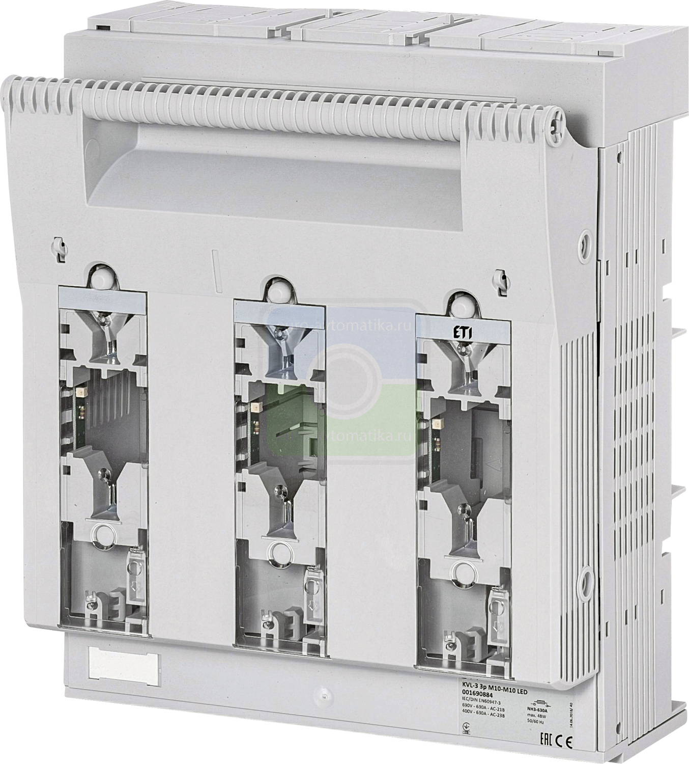 ETI 1690884 Разъединитель KVL 3 3P 630A (Клеммы M10-M10, LED индикация)