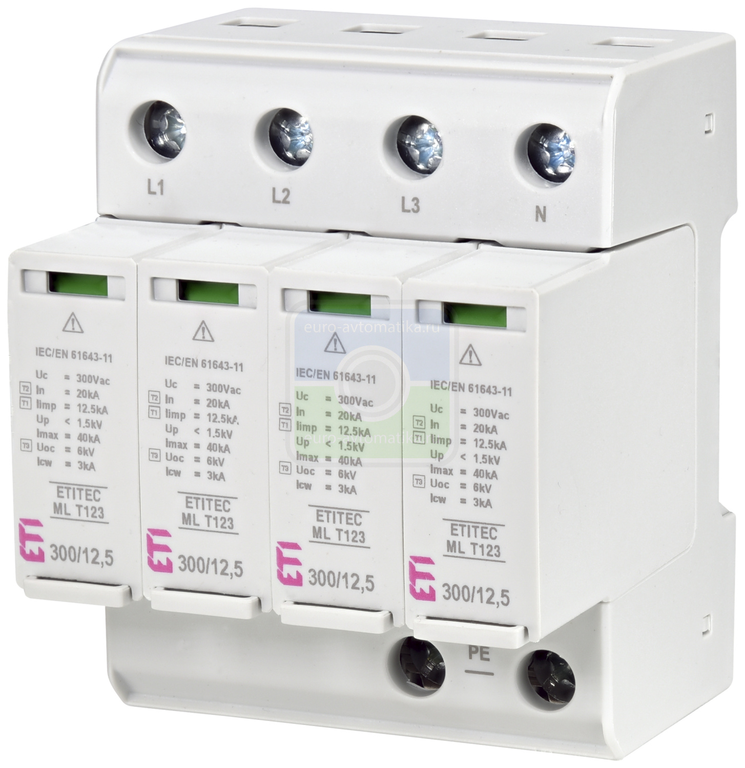 ETI 2440667 Ограничитель перенапряжения ETITEC ML T123 300/12,5 (4+0, 4p, TNC-S)