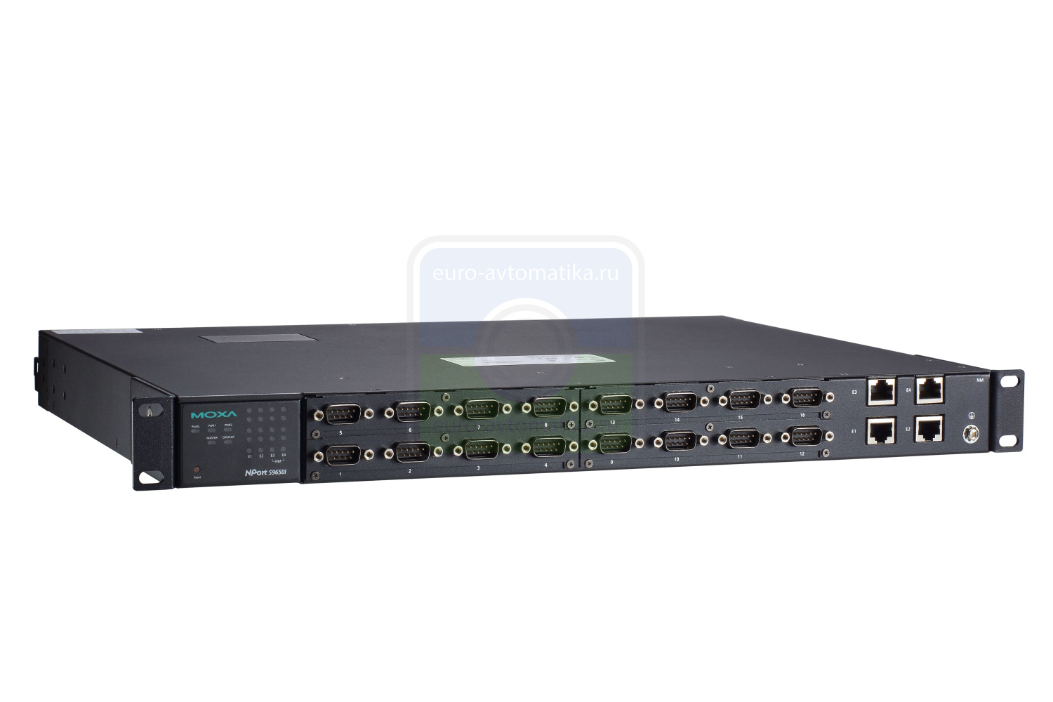 MOXA Преобразователь NPort S9650I-16-2HV-E-T 16-port,3-in-1 rugged device server,2x10/100M RJ45 1588v2,2x10/100M RJ45,110/220 VDC/VAC, t: -40/85