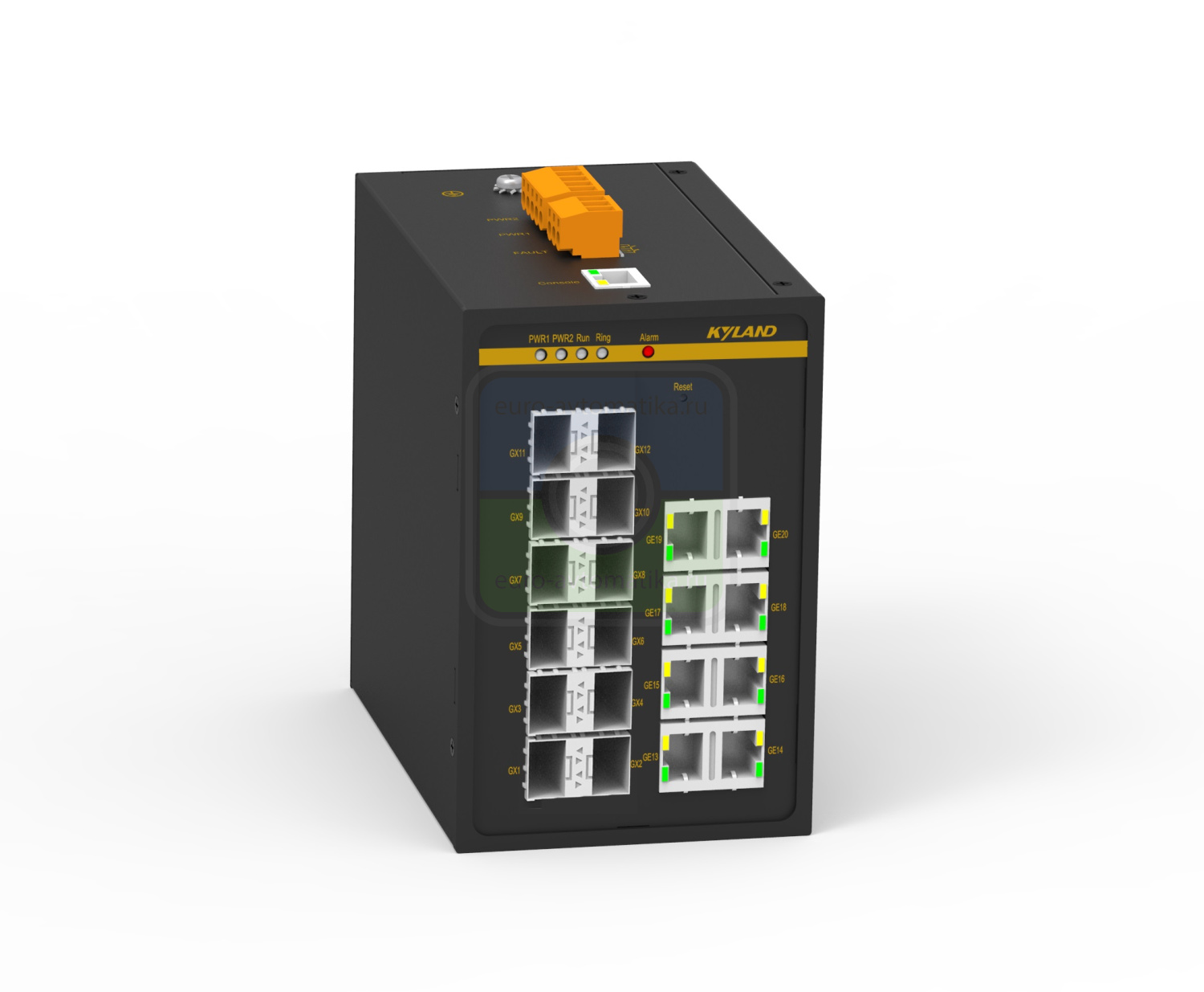 Kyland Коммутатор SICOM3000A-12GX8GE-L5-L5 300071646 12 100/1000Base-X SFP ports, 8 10/100/1000Base-T(X) RJ45 ports, Console Port RS232 RJ45, 12-24VDC(9-36VDC) dual redundant power supplies