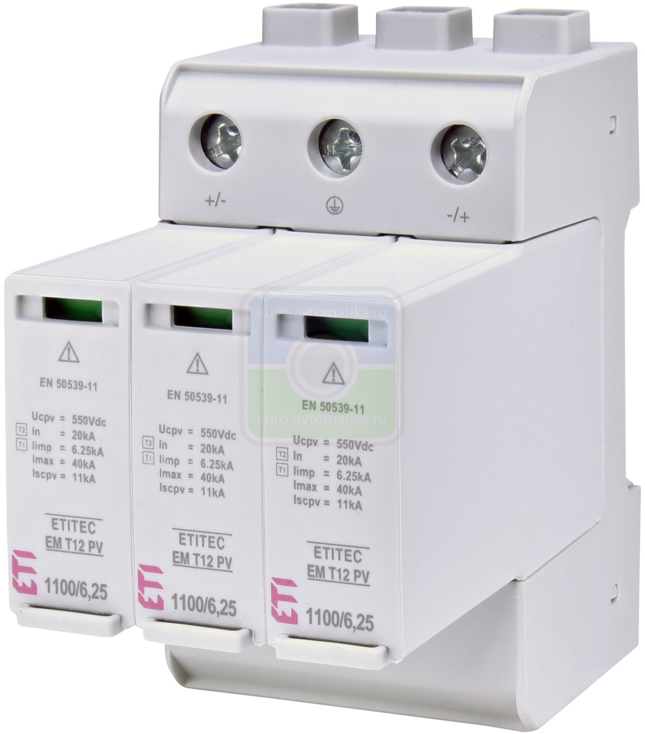 ETI 2440580 Ограничитель перенапряжения ETITEC EM T12 PV 1100/6,25 Y (для PV систем)