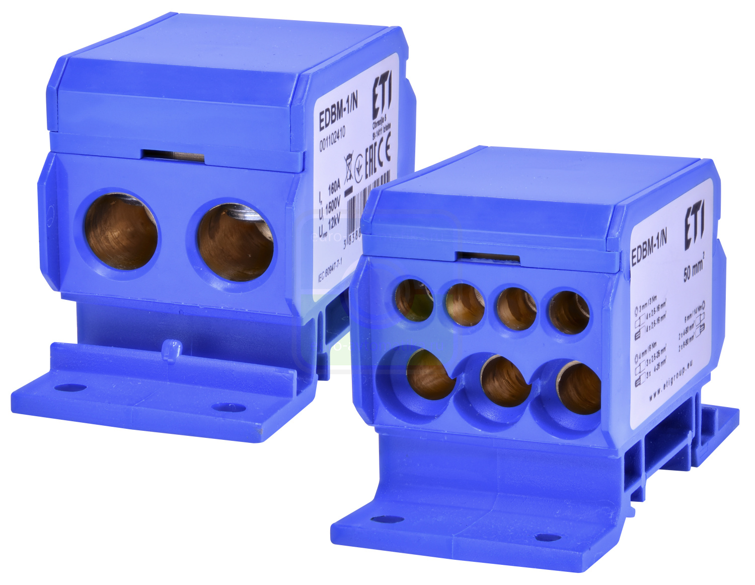 ETI 1102410 Блок распределительный EDBM-1/N (160А, 1500V AC/DC, OUT: 1x4-50; 3x2,5-25; 4x2,5-16)