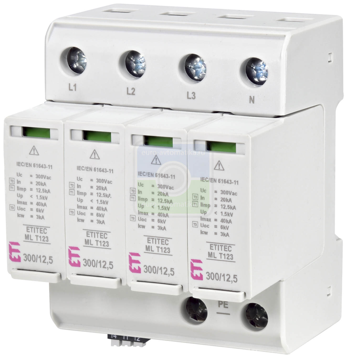 ETI 2440668 Ограничитель перенапряжения ETITEC ML T123 300/12,5 (4+0, 4p, TNC-S) RC