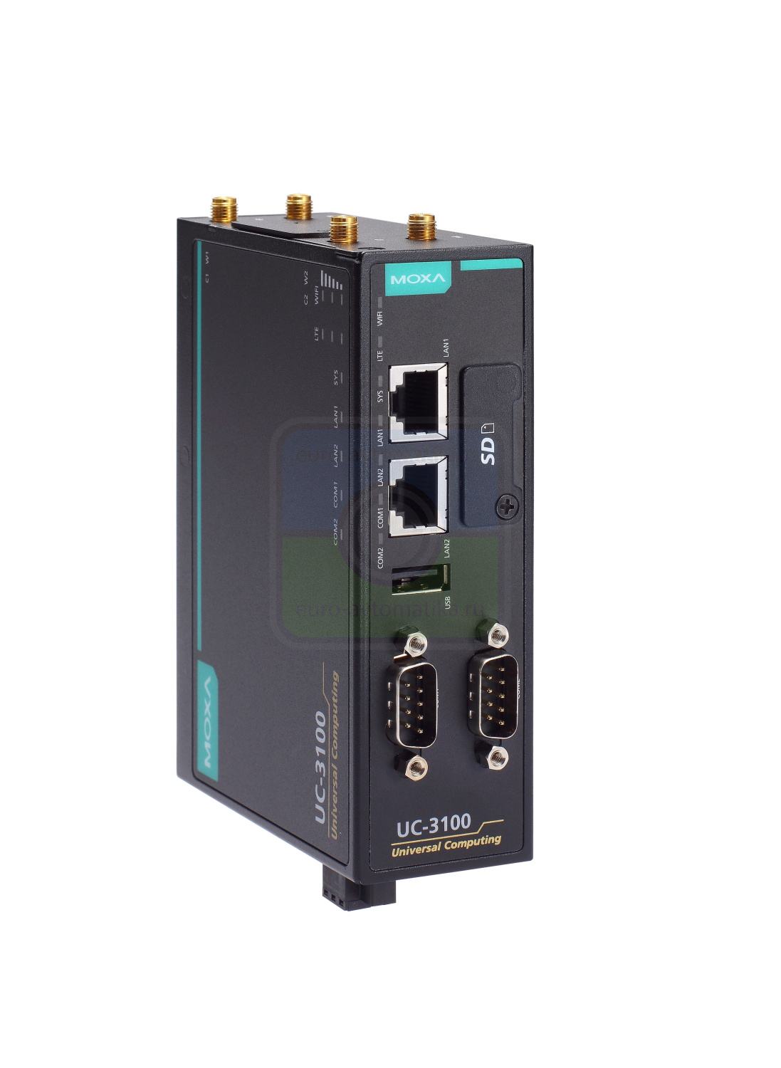 MOXA Компьютер UC-3111-T-EU-LX RISC-based LTE cat.1 computer for EU, 1 GHz CPU, 512MB RAM, 4GB eMMC, 2 Ethernet, 1 serial port, 1 USB port, t: -30/70