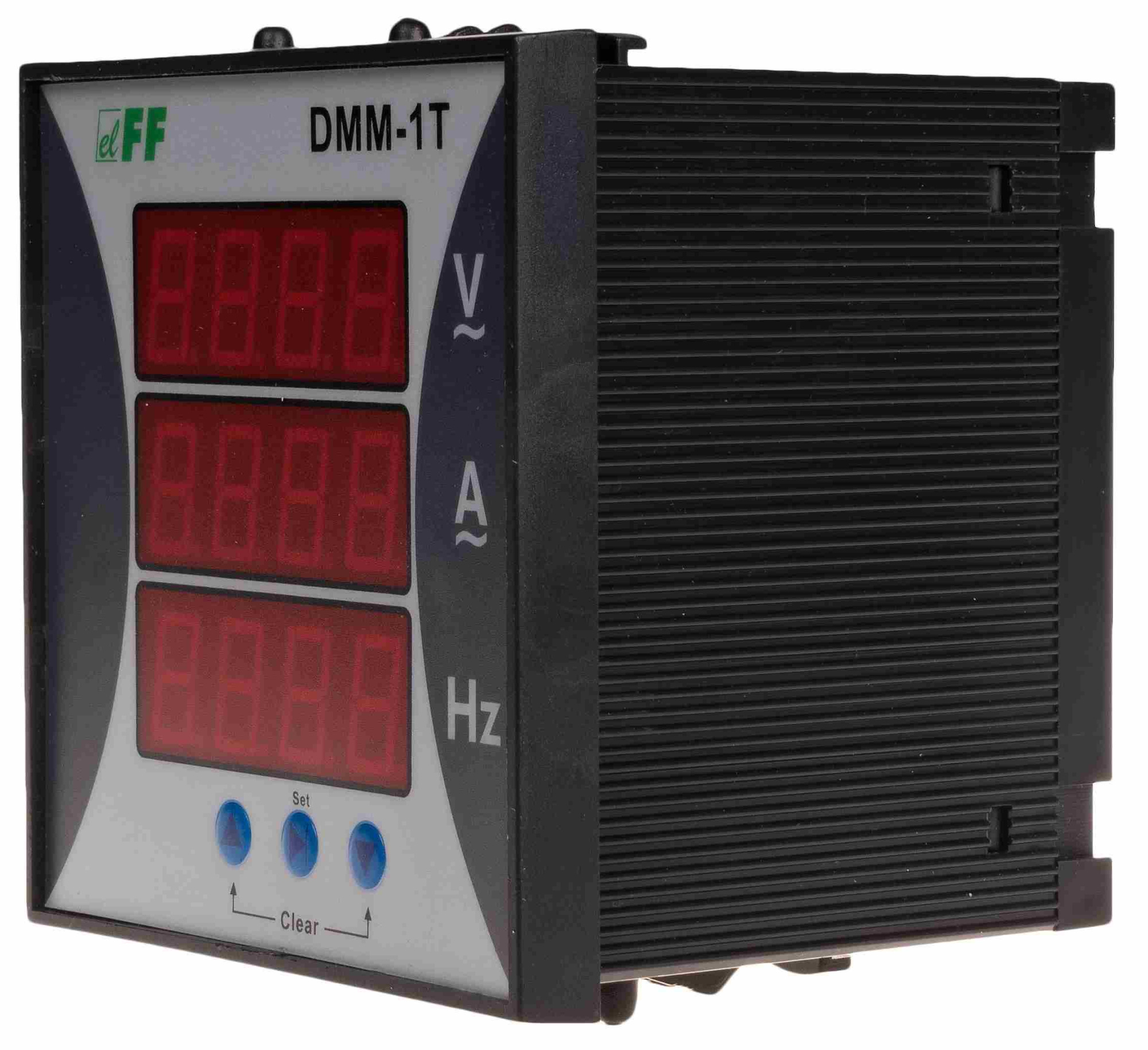 FIF EA04.011.002 DMM-1T Однофазный, многофункциональный: U, I, W, cosф, Hz, 12-400В АС, 0,05-5А с внешними ТТ до 9999А, 10-100Гц, монтаж на панель