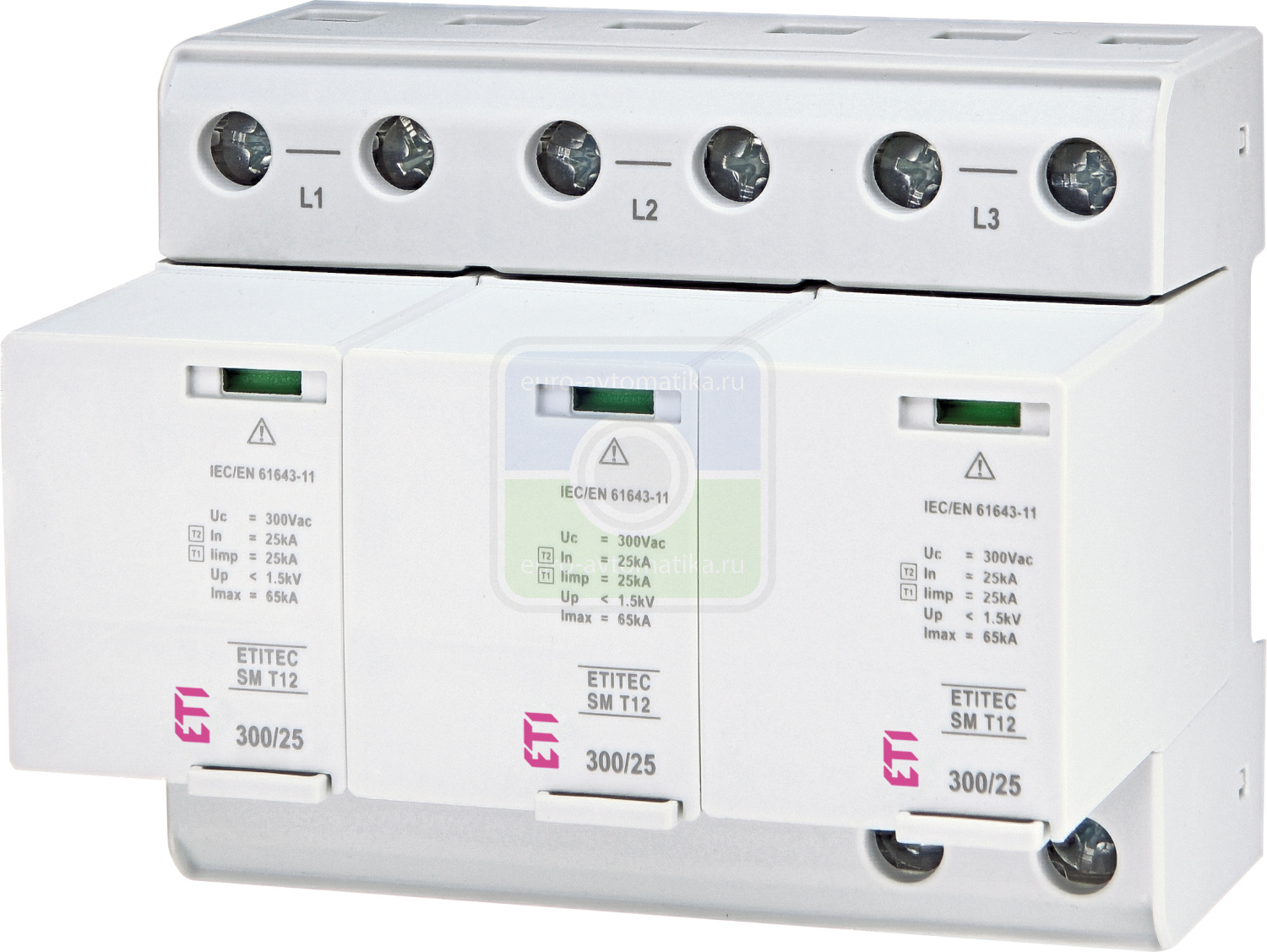 ETI 2440561 Ограничитель перенапряжения ETITEC SM T12 300/25 (3+0, 6p, TNC) RC