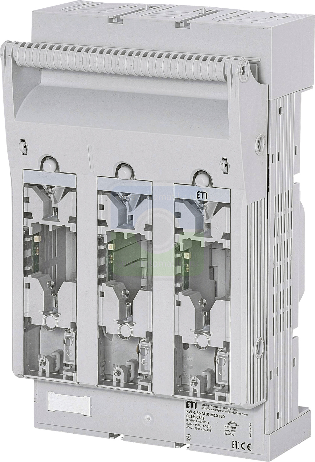ETI 1690882 Разъединитель KVL 1 3P 250A (Клеммы M10-M10, LED индикация)