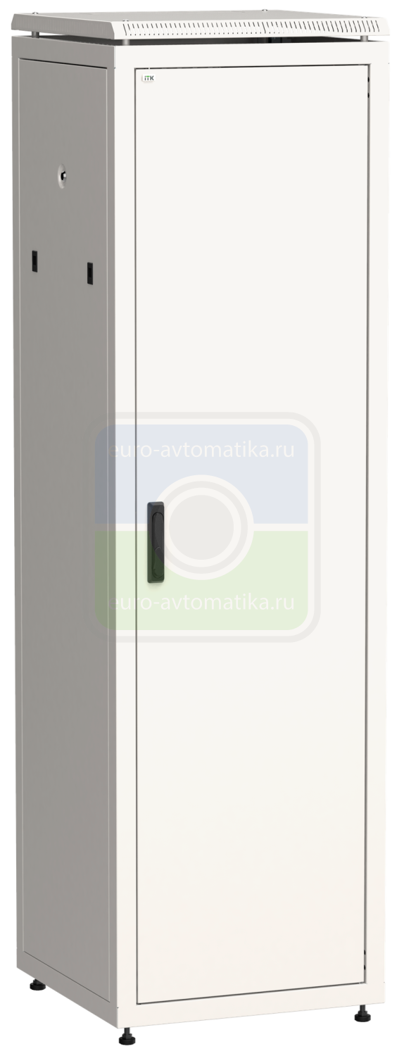 Шкаф сетевой 19дюйм ITK LINEA N 42U 600х600 мм металлическая передняя дверь серый (LN35-42U66-M)