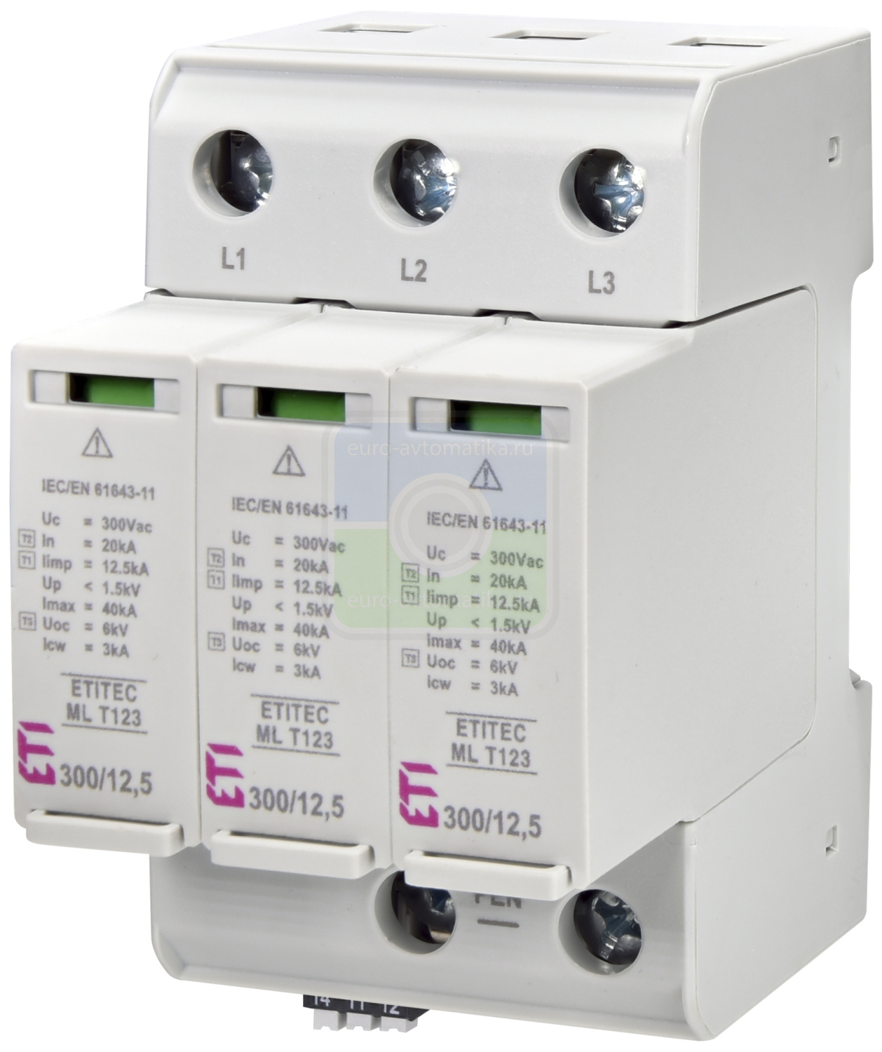 ETI 2440666 Ограничитель перенапряжения ETITEC ML T123 300/12,5 (3+0, 3p, TNC) RC