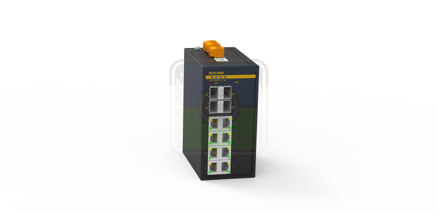 Kyland Коммутатор SICOM3000A-C-4GX8T-L2-L2 300071806 4×100/1000Base-X SFP ports, 8×10/100Base-TX ports, Console Port RS232 RJ45, 24-48VDC(18-72VDC) dual redundant power supplies, Conformal Coating