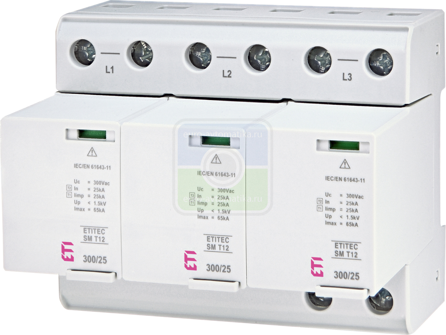 ETI 2440560 Ограничитель перенапряжения ETITEC SM T12 300/25 (3+0, 6p, TNC)