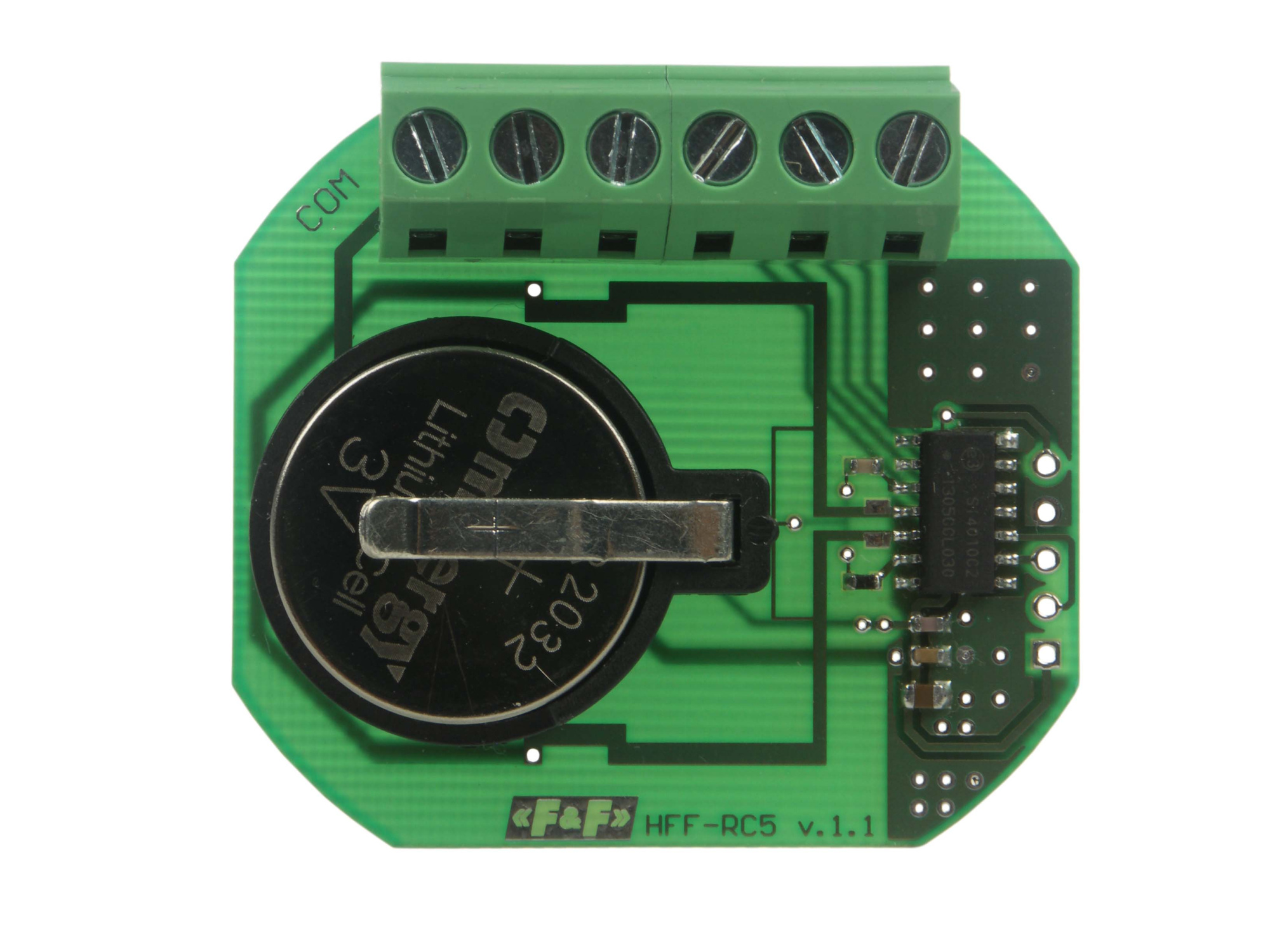 FIF EA14.002.015 FW-RC5 Передатчик 5-и клавишный, питание от аккумулятора, установка в монтажную коробку Ø60мм