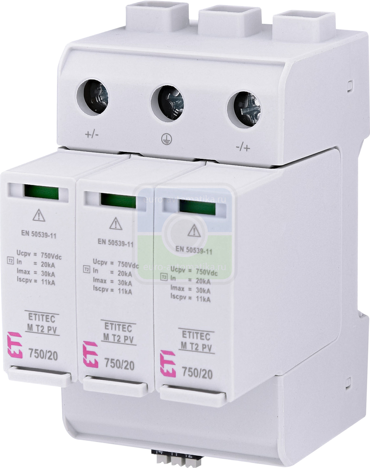 ETI 2440518 Ограничитель перенапряжения ETITEC M T2 PV 1500/20 Y RC (для PV систем)