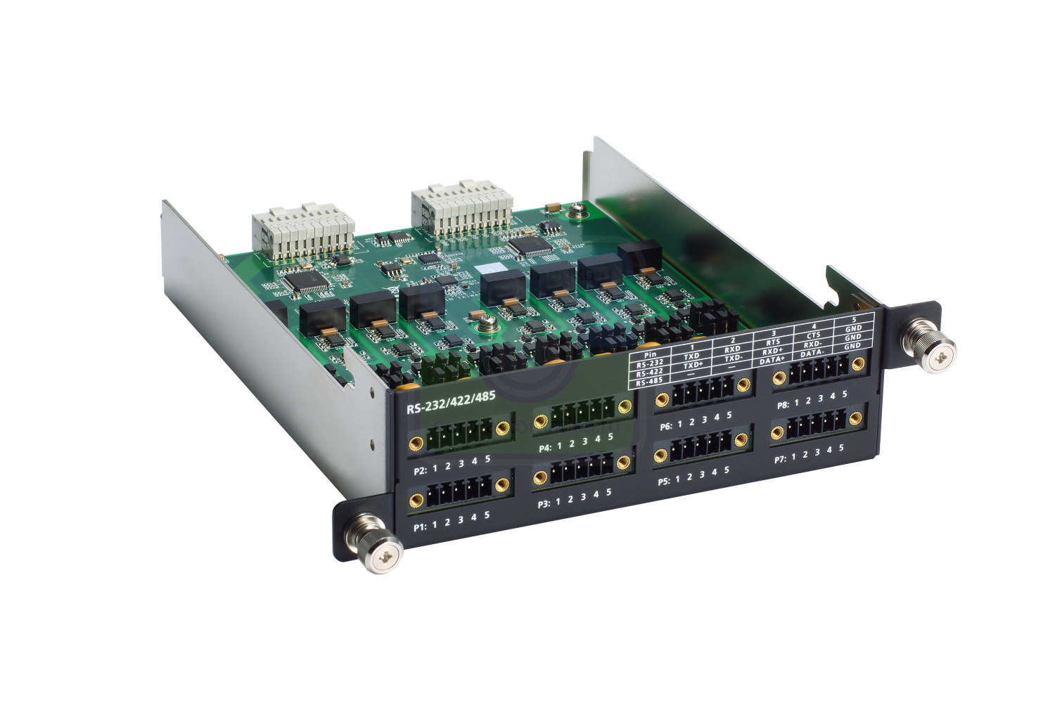 MOXA Модуль DN-SP08-I-TB 8-port RS-232/422/485 serial module with digitally isolated terminal block for DA-820C/682C series
