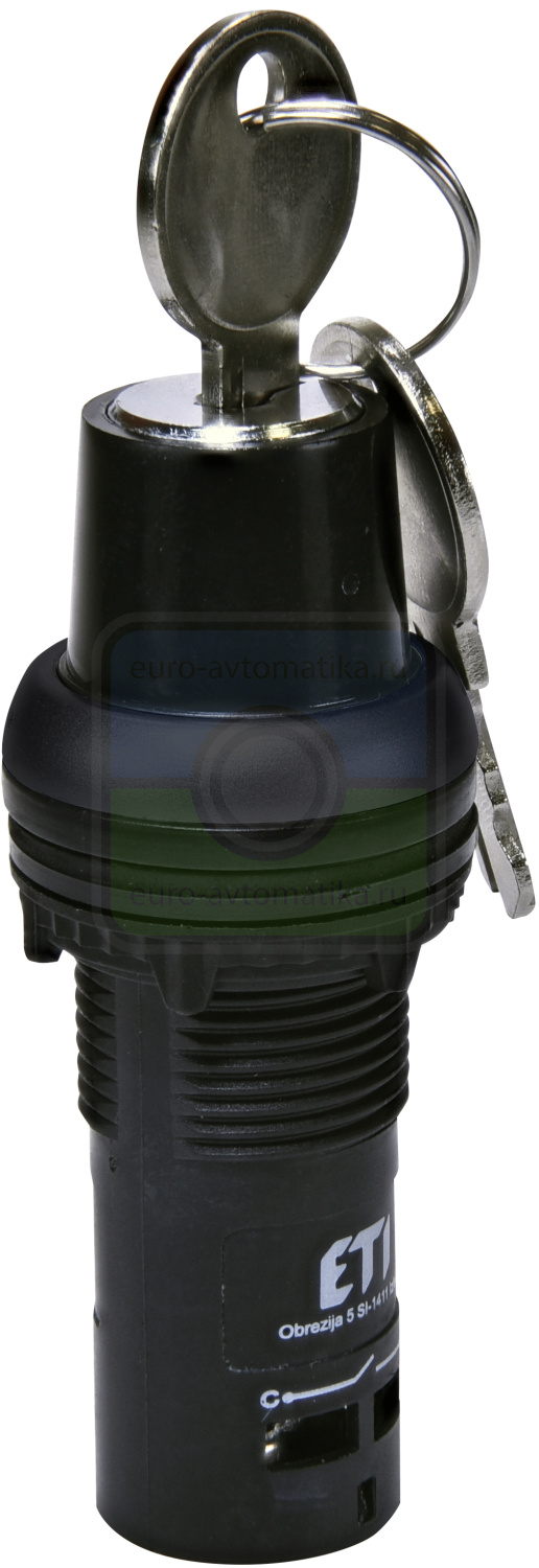 ETI 4771648 Перекл. поворотн. монобл. ECK3-N30-20 (2NO, 3-х поз., с фикс. 1-0-2, 30°, черн., с ключом)