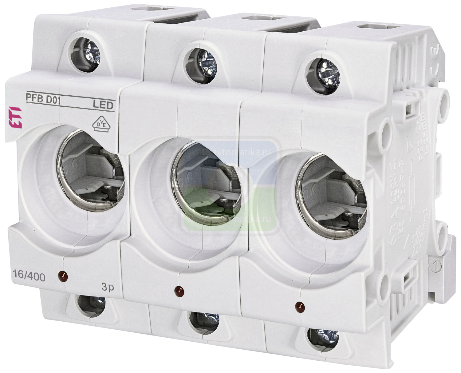 ETI 2510014 Держатель предохранителя PFB D01 3p LED (16А, E14)