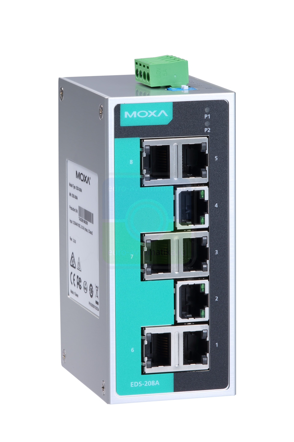 MOXA Коммутатор EDS-208A 8 port entry-level unmanaged Ethernet Switches with dual power input