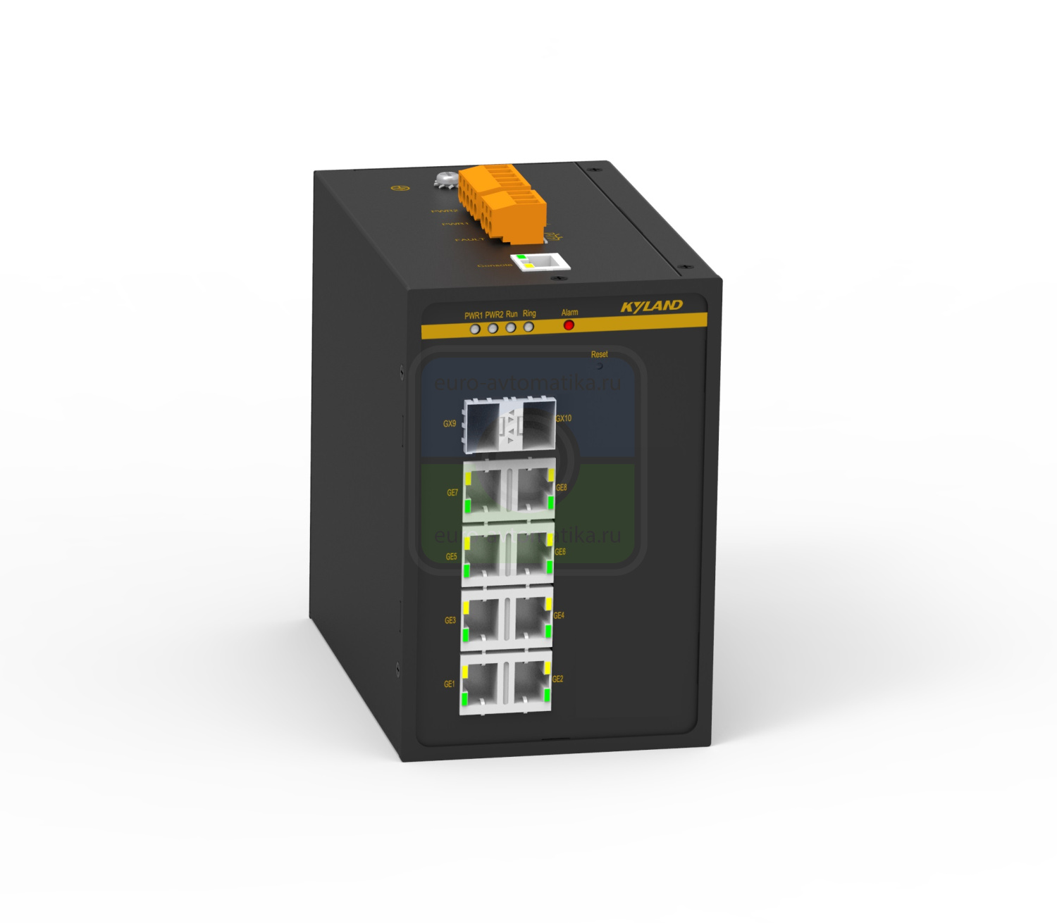 Kyland Коммутатор SICOM3000A-2GX8GE-L5-L5-PN 300071688 2 100/1000Base-X SFP ports, 8 10/100/1000Base-T(X) RJ45 ports, RS232 RJ45, 12-24VDC(9-36VDC) dual redundant power supplies, PROFINET